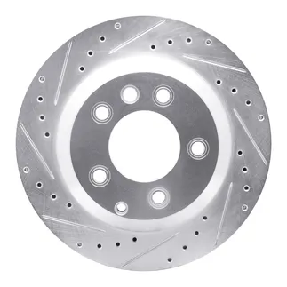 R1 Concepts EDZ-74048L Brake Rotor Drilled and Slotted Silver